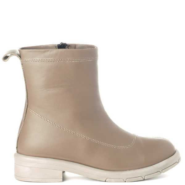 Round Toe Zip-Up Ankle Boots