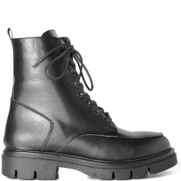 Black Moc toe combat style boots