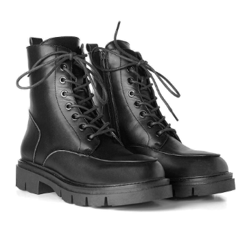 Black Moc toe combat style boots