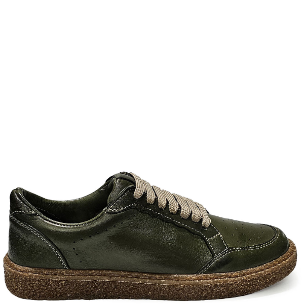 Khaki low top fashion sneakers