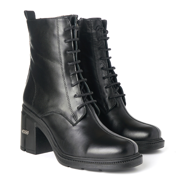 Block heel combat boots